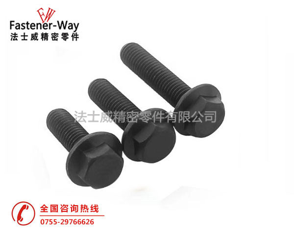 德標外六角法蘭螺栓發(fā)黑不帶齒 德標外六角法蘭螺栓發(fā)黑不帶齒